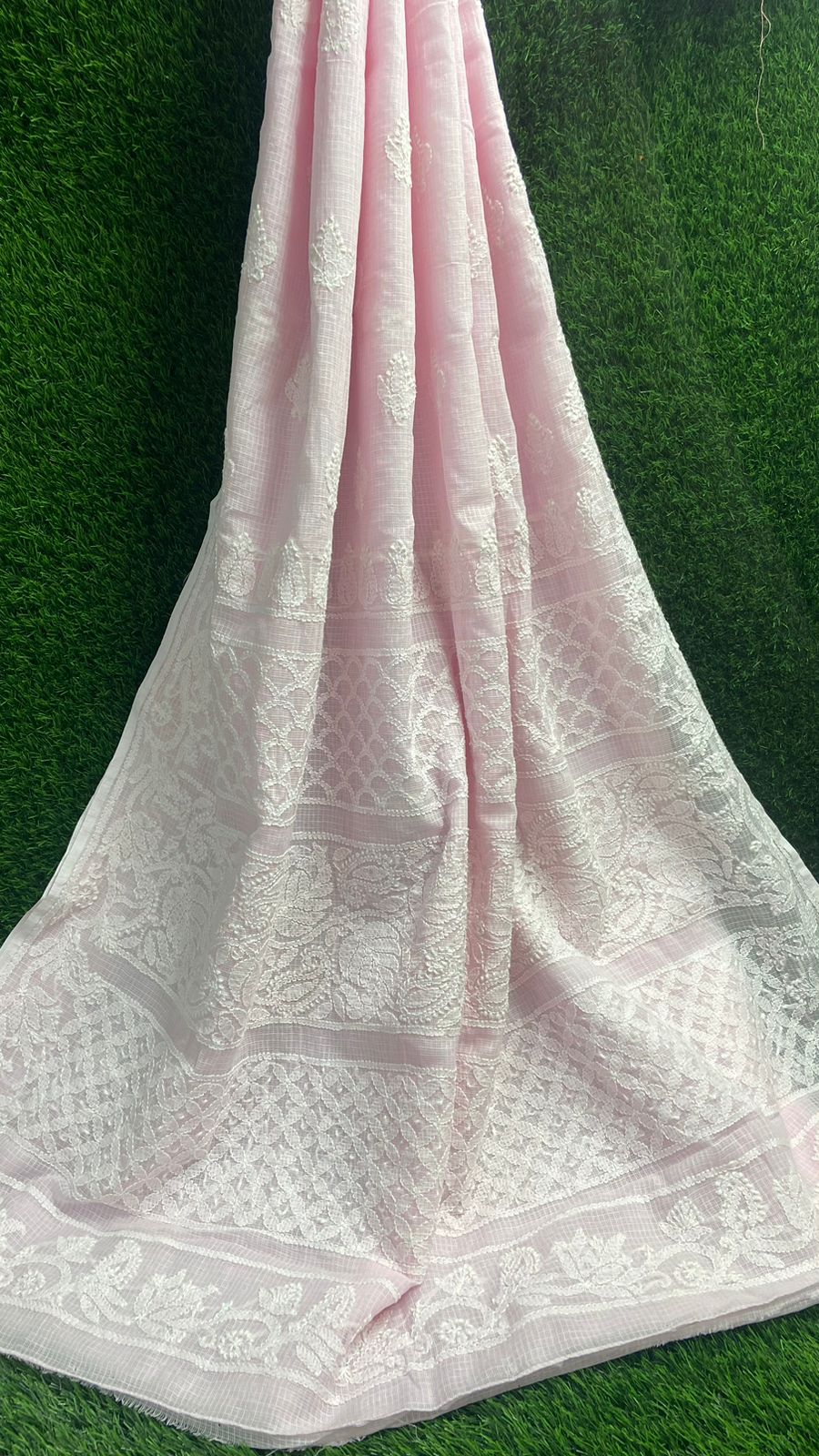 Elegant Kota cotton Saree with Hand Lucknowi Chikankari work ( without BP)