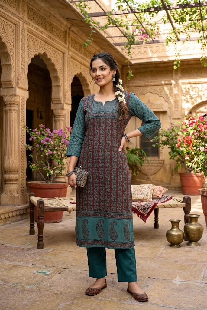 Beautiful Hand Block Printed Bagh cotton Kurta - Size 46