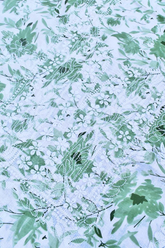 Beautiful Hand Embroidered Lucknow Chikankari Work Cotton Fabric( kurta fabric only)