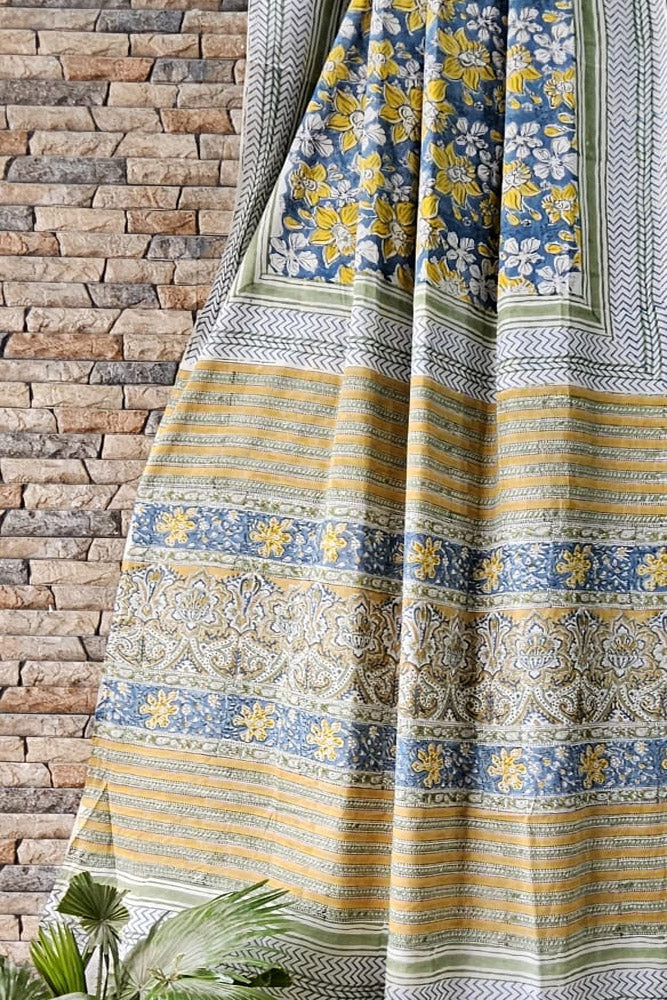 Beautiful Sanganer Hand Block Print Soft Cotton Saree