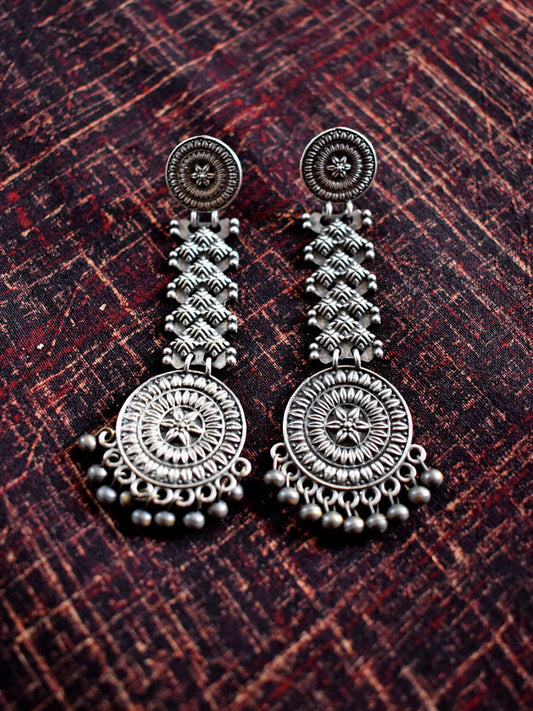 Elegant Antique finish German silver earrings