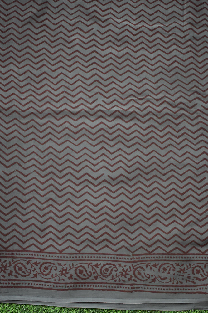 Bagh Hand Block Printed unstitched 3 pc Modal silk suit fabric with Lagdi patta from MP