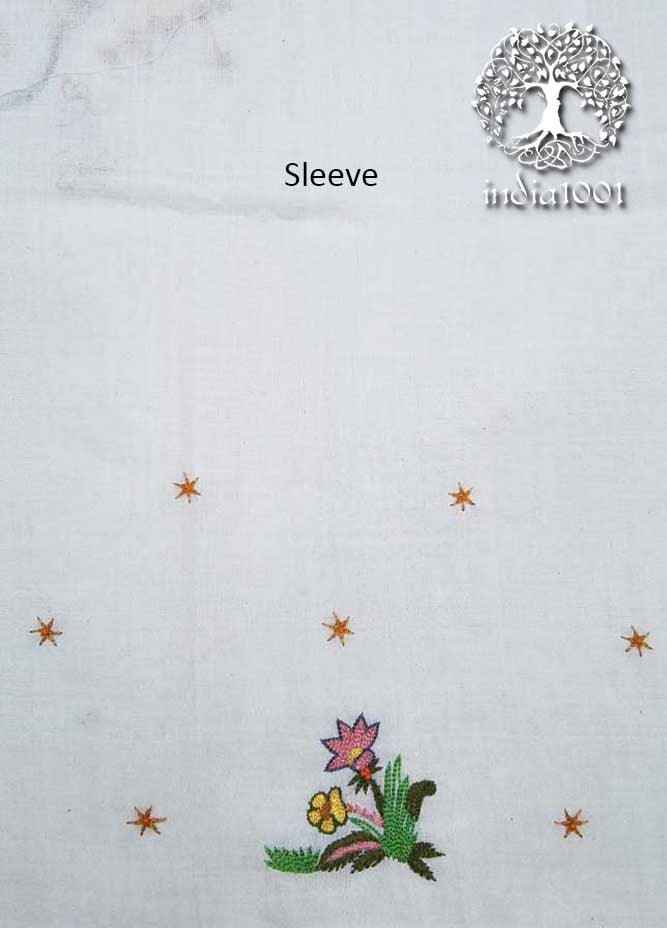 Hand embroidered cotton blouse Fabric