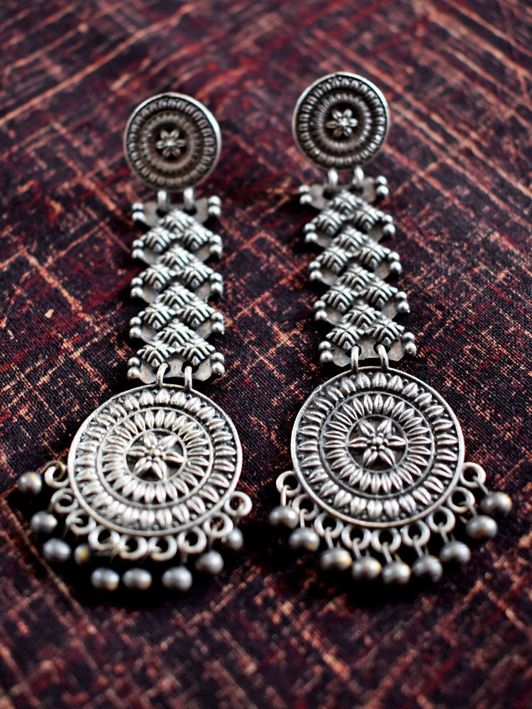 Elegant Antique finish German silver earrings