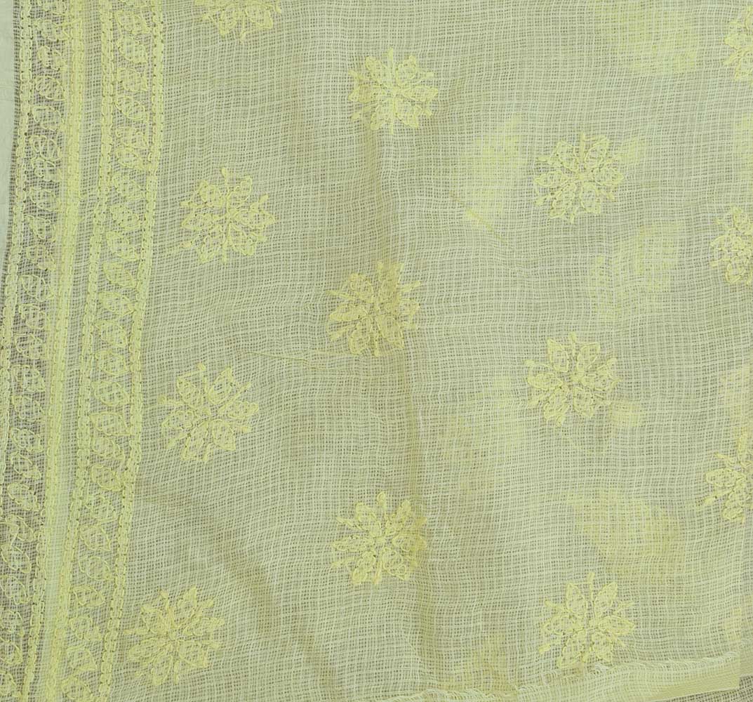 Hand Embroidered Lucknow Chikankari Work Kota Cotton Fabric( kurta fabric only)