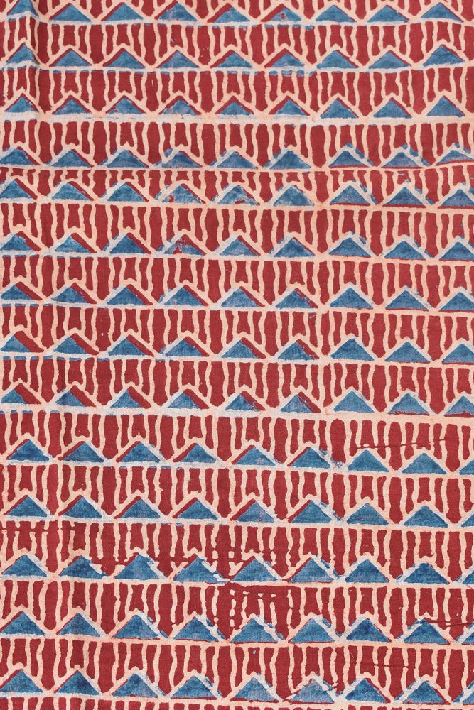 Ajrakh Hand Block Printed Cotton Fabric - 2.5 mtrs