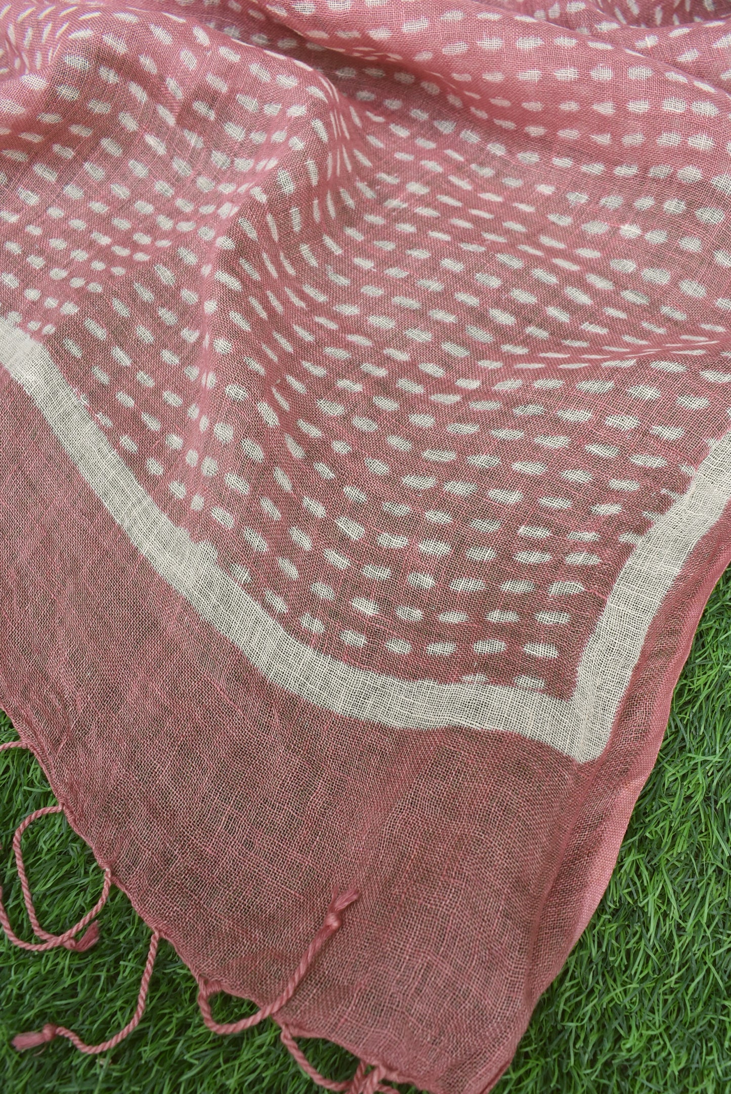 Elegant Hand Block Printed Pure Linen dupatta