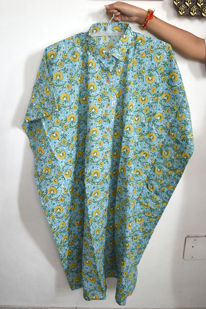 Hand Block Printed Kaftan, Free Size
