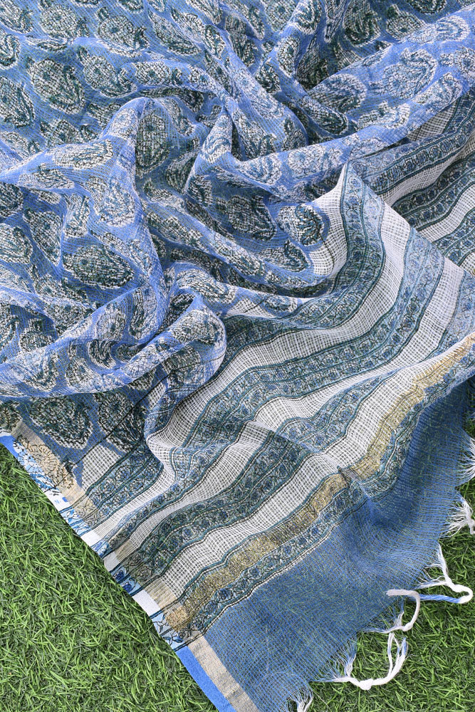Hand Block Printed Kota Cotton Dupatta