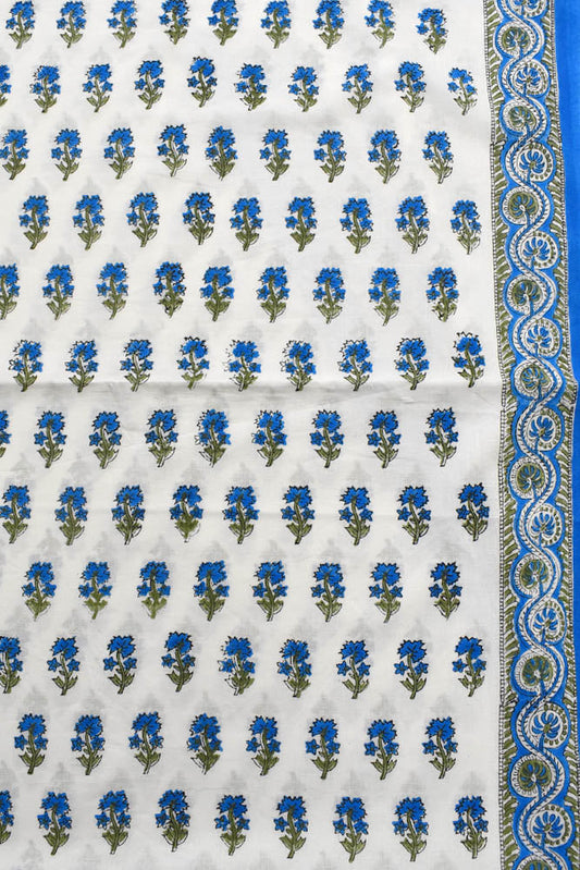 Beautiful Hand Block Printed Running Cotton Fabric ( 2.5 mtrs cut)
