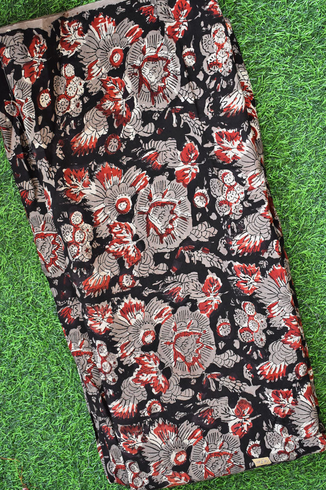 Beautiful Muslin Silk Hand Block Print Fabric - 2.5 mtrs cut