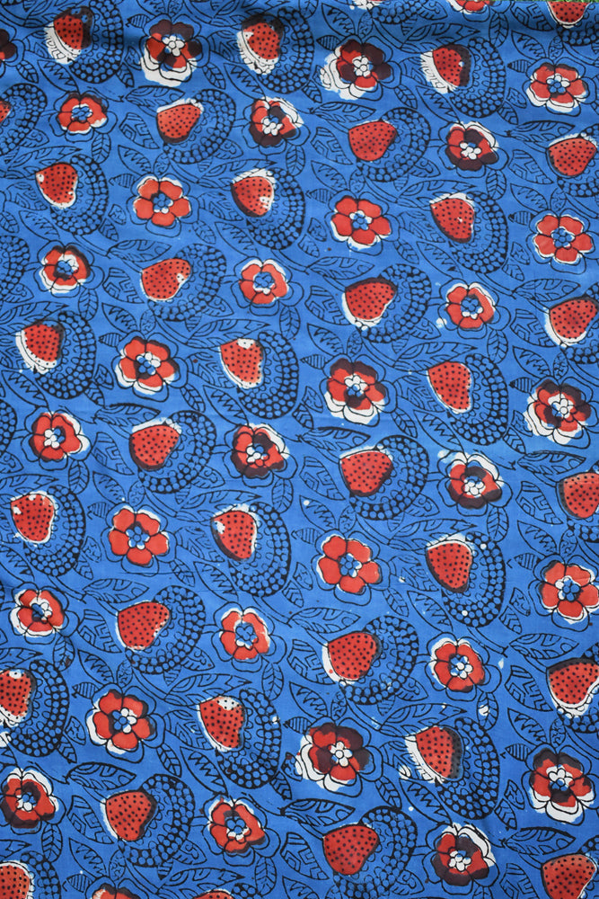 Beautiful Modal Silk Hand Block Print Fabric - 2.5 mtrs cut