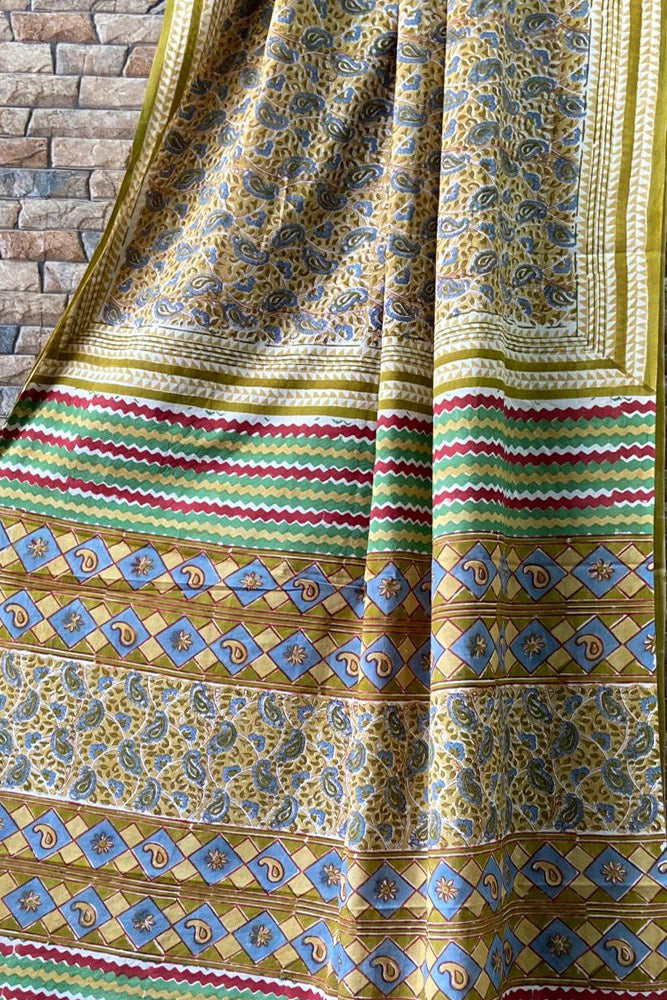 Beautiful Sanganer Hand Block Print Soft Cotton Saree