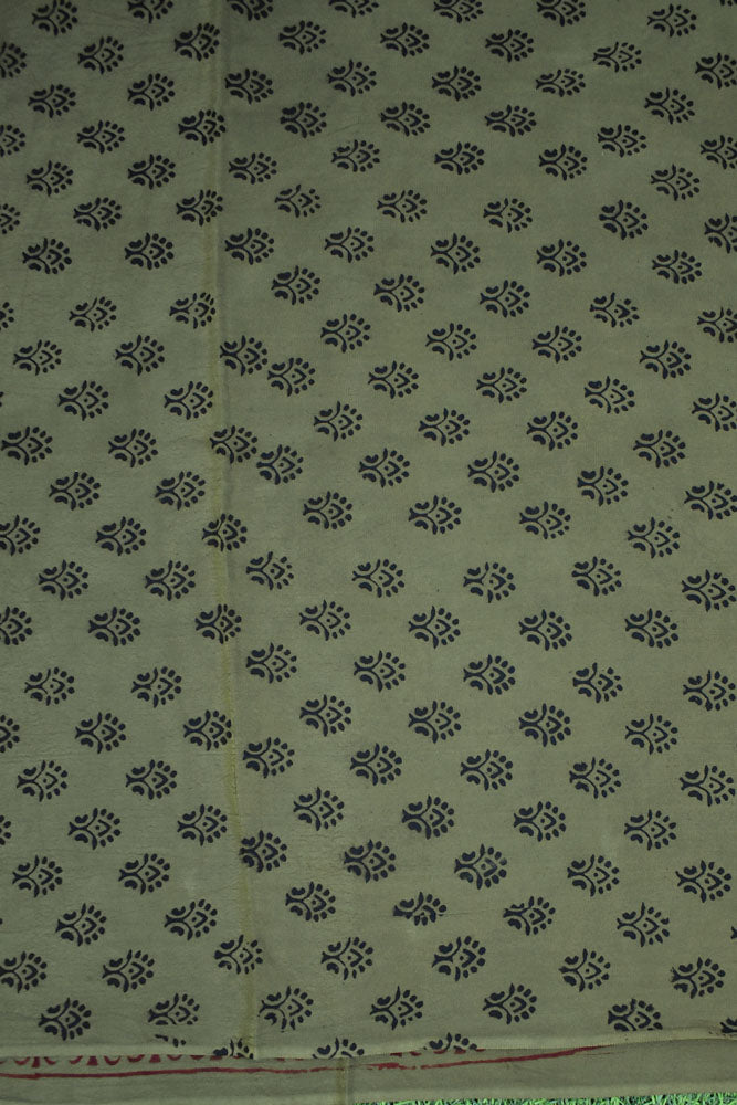 Bagh Hand Block Printed unstitched 3 pc Crepe suit fabric