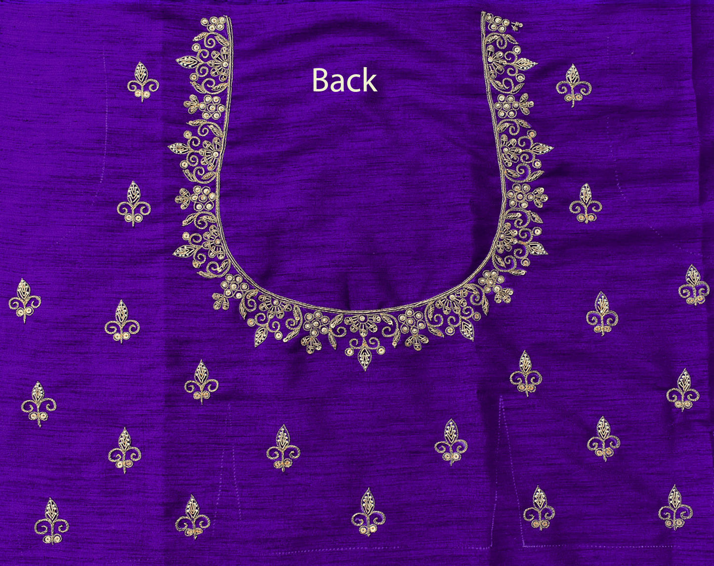 Intricate & Detailed Hand Zardozi, DaBka, Aari , Pearl & Sequin work Blouse Fabric on Art Silk Fabric
