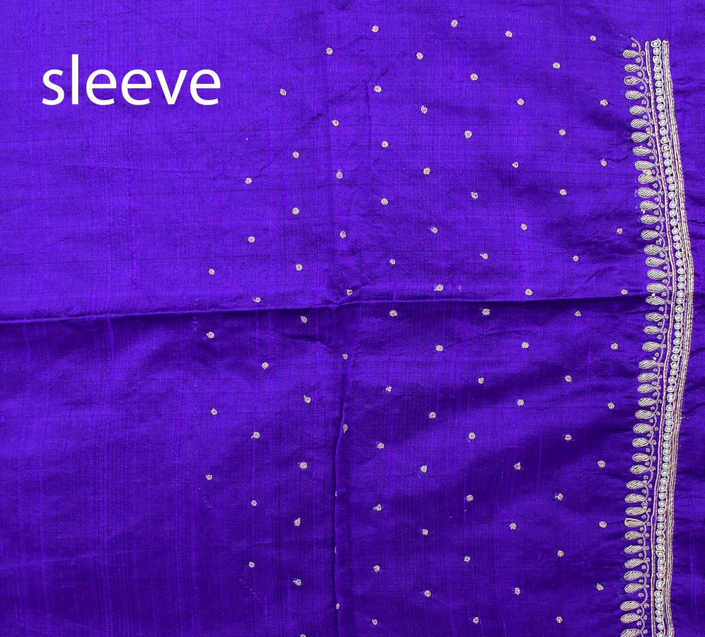 Intricate & Detailed Hand Zardozi, Dabka, Aari , Pearl & Sequin work Blouse Fabric on Pure Raw Silk Fabric