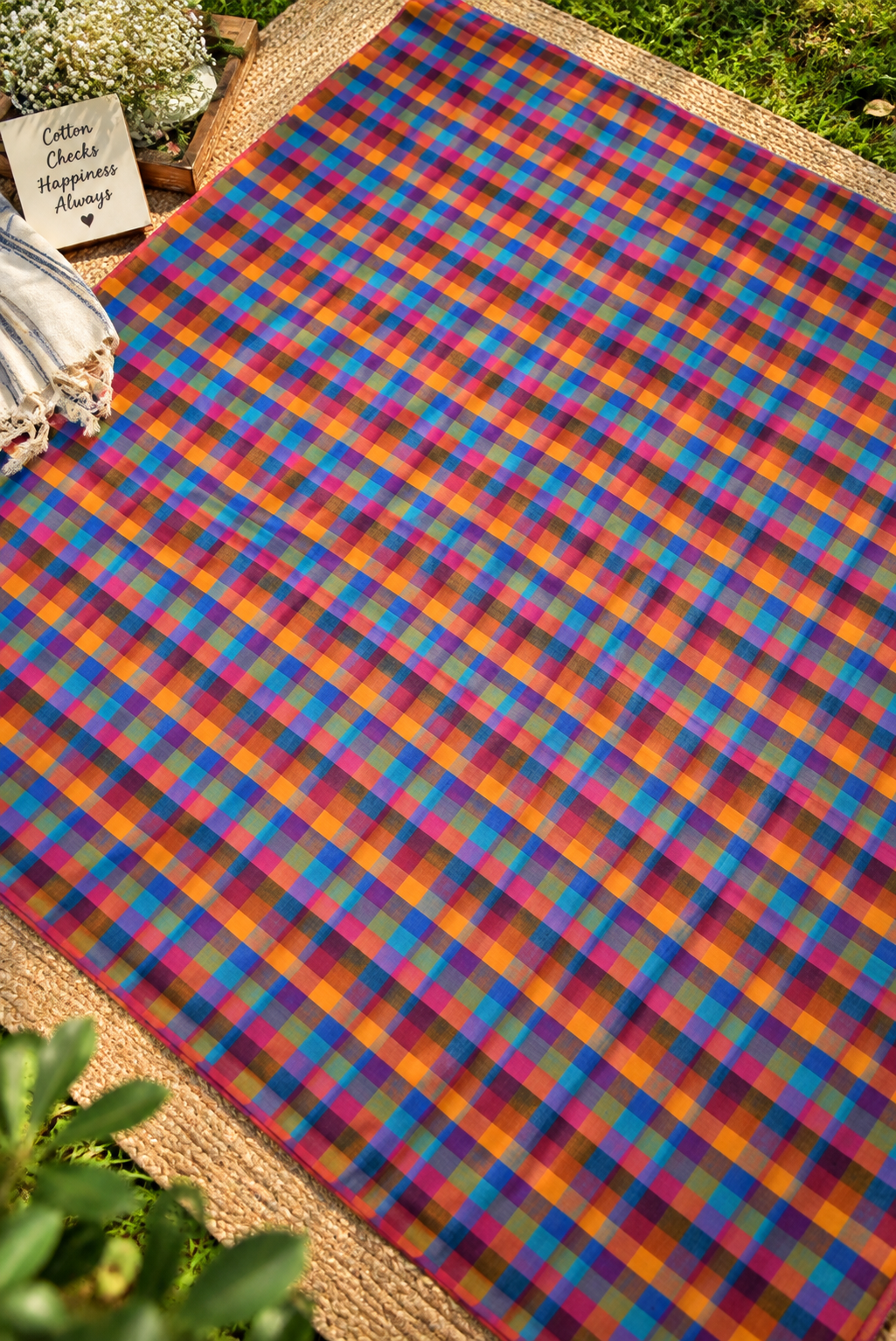 Madras Checks Cotton Fabric (2.5 mtrs )