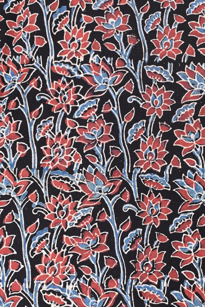 Ajrakh Hand Block Printed Cotton Fabric - 2.5 mtrs