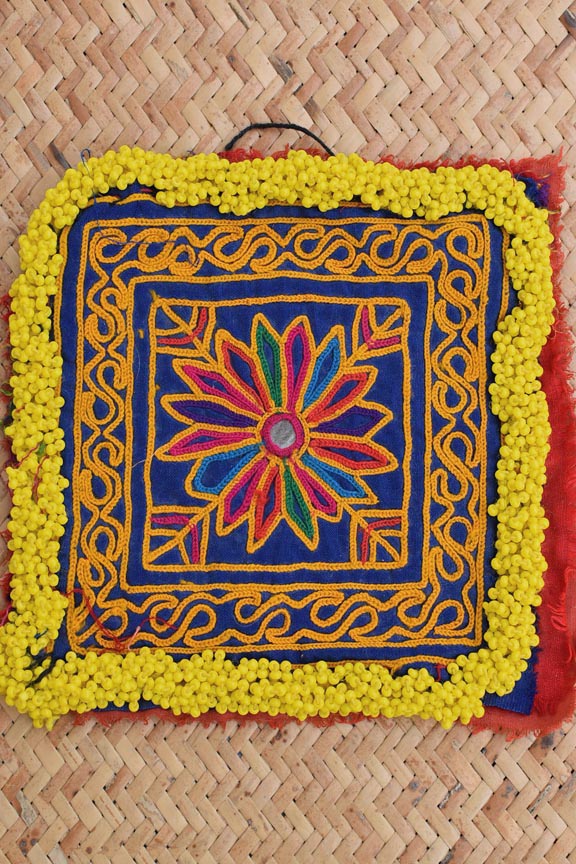 Authentic Vintage Hand Embroidered Banjara Afghani Tribal Patch with bead work