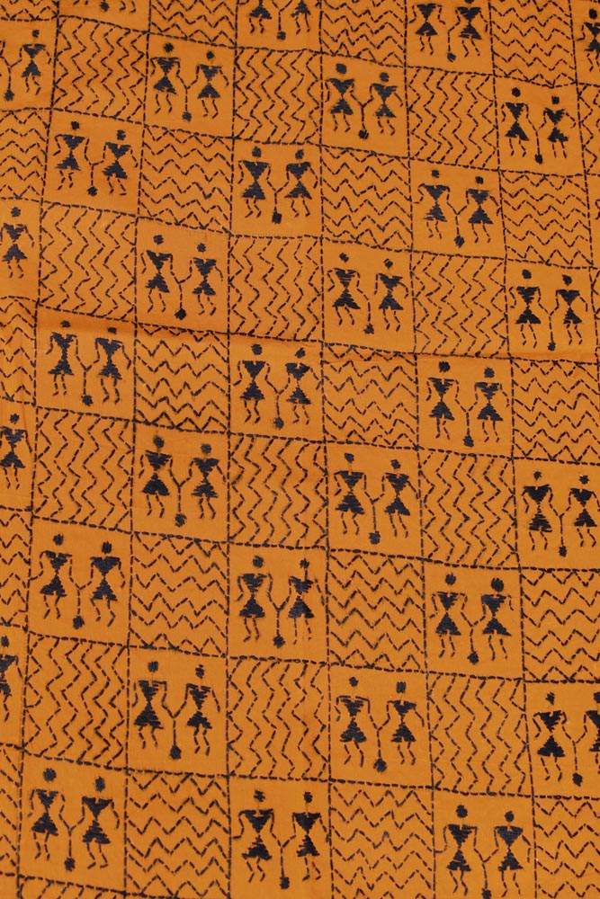 Cotton Blouse fabric with Hand Kantha work