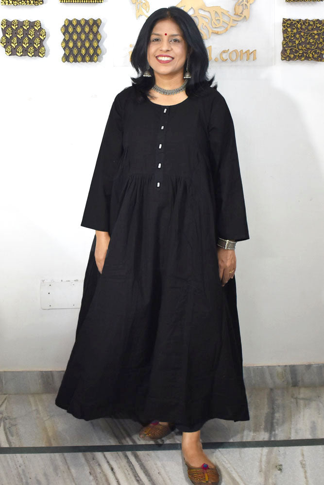 Designer Cotton Kurta with Mirror Details - Size 38 to 46 ( all sizes)