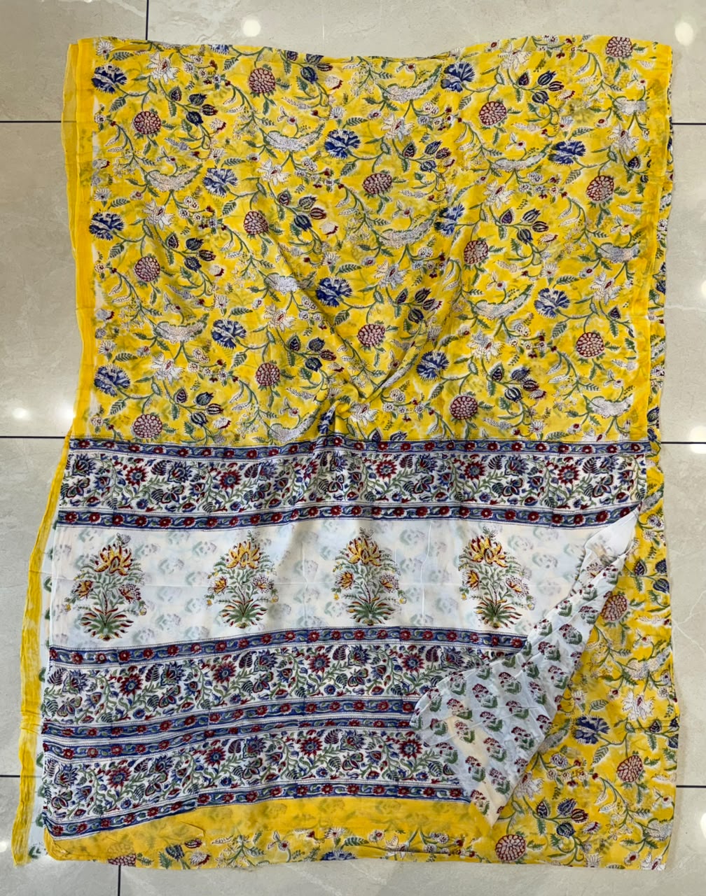 Elegant Hand Block Printed Georgette saree