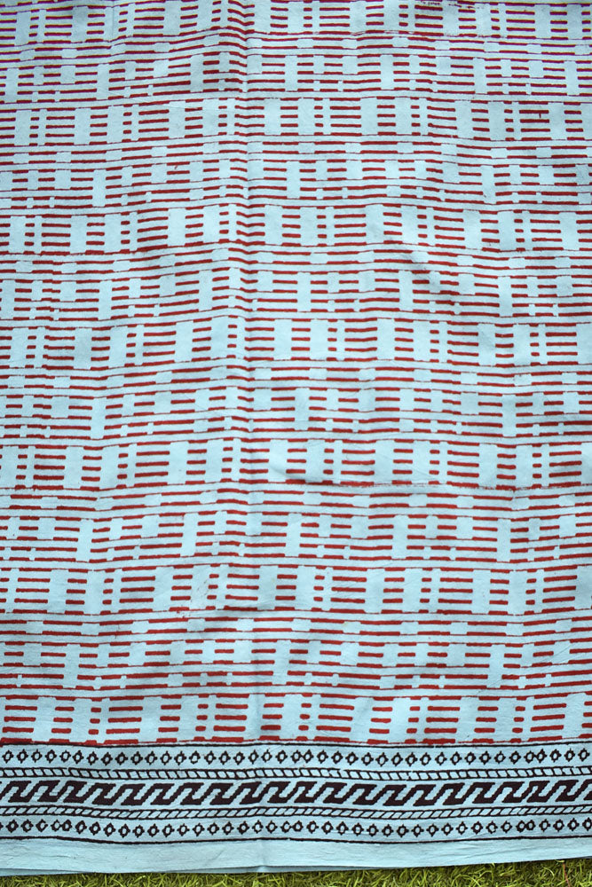 Classic Bagh Block Printed unstitched suit fabric with Kota Doria dupatta