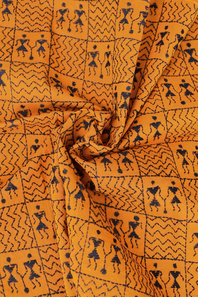 Cotton Blouse fabric with Hand Kantha work