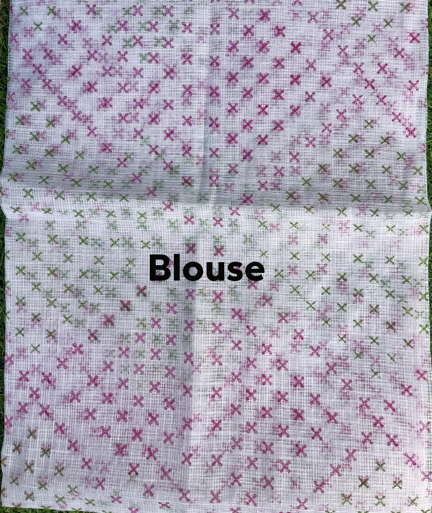 Elegant Faux Kota Saree with embroidery