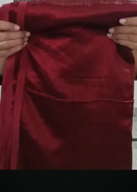 Hand Block printed Ajrakh Mashru fabric