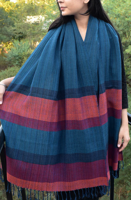 Elegant & Soft, Versatile Handwoven Himalayan Pure Wool Stole / Shawl