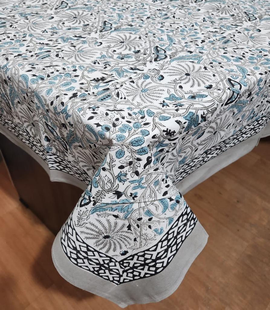 Hand Block Printed Cotton Table Cover ( Size 60 by 90 inches)