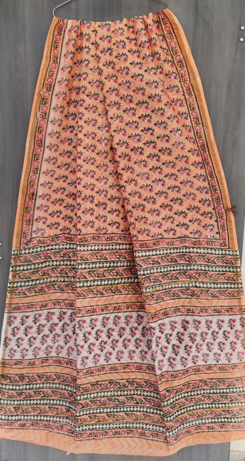 Beautiful Hand Block Printed Chanderi Silk Cotton Saree