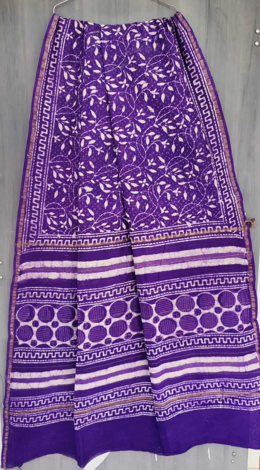 Beautiful Hand Block Printed Chanderi Silk Cotton Saree
