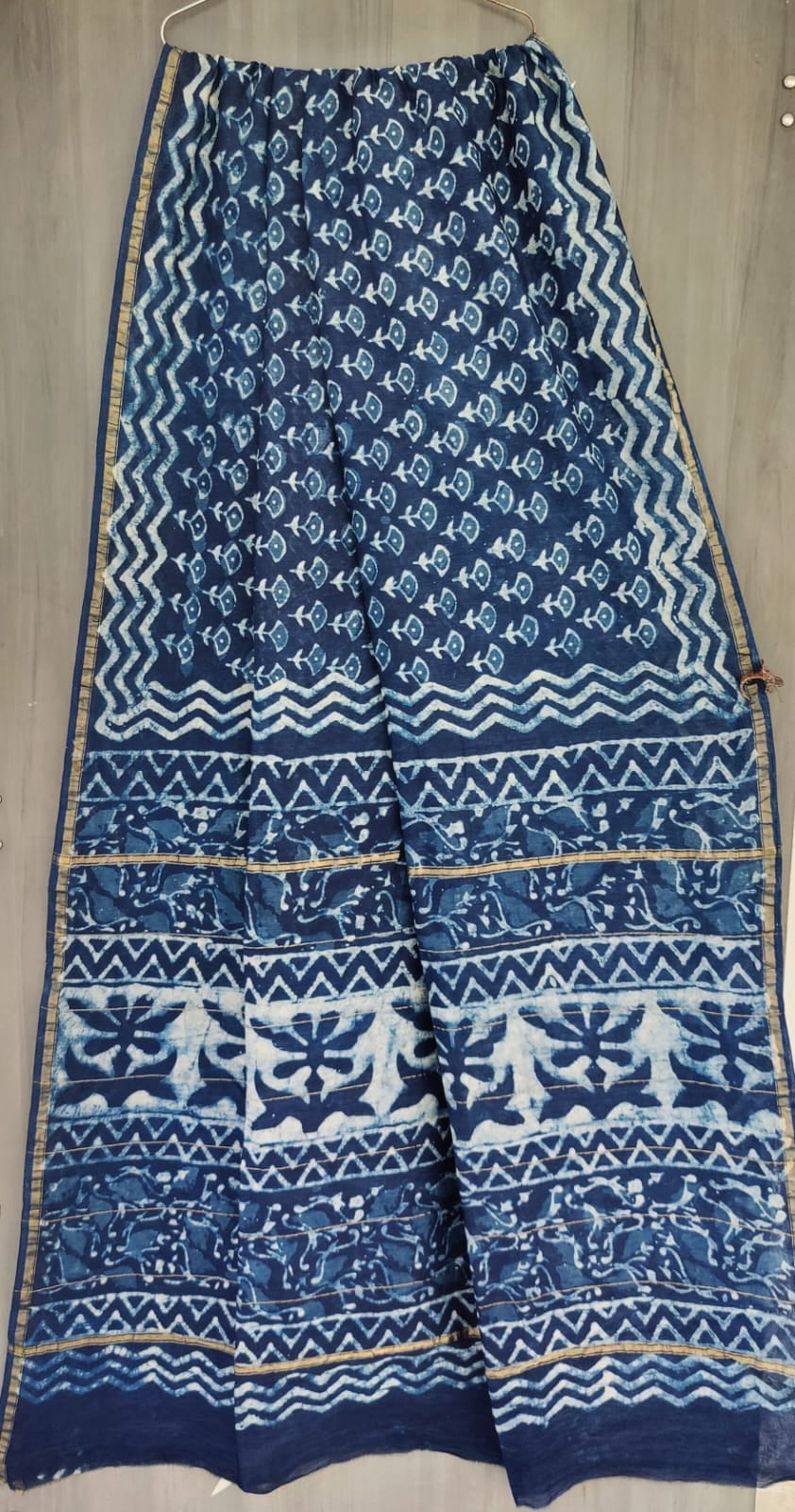 Beautiful Hand Block Printed Chanderi Silk Cotton Saree