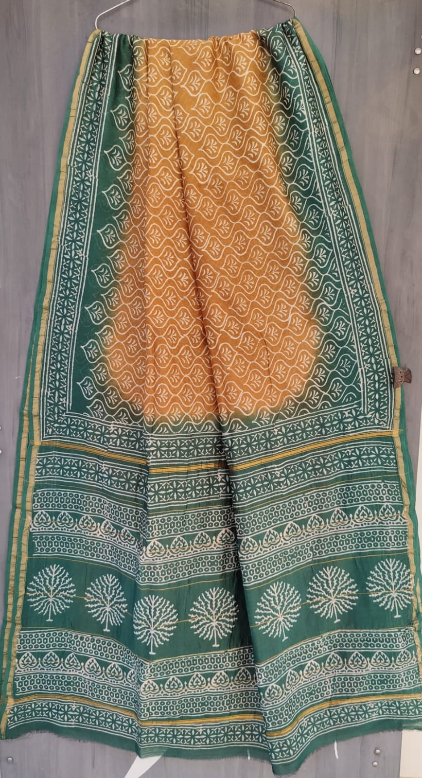 Beautiful Hand Block Printed Chanderi Silk Cotton Saree