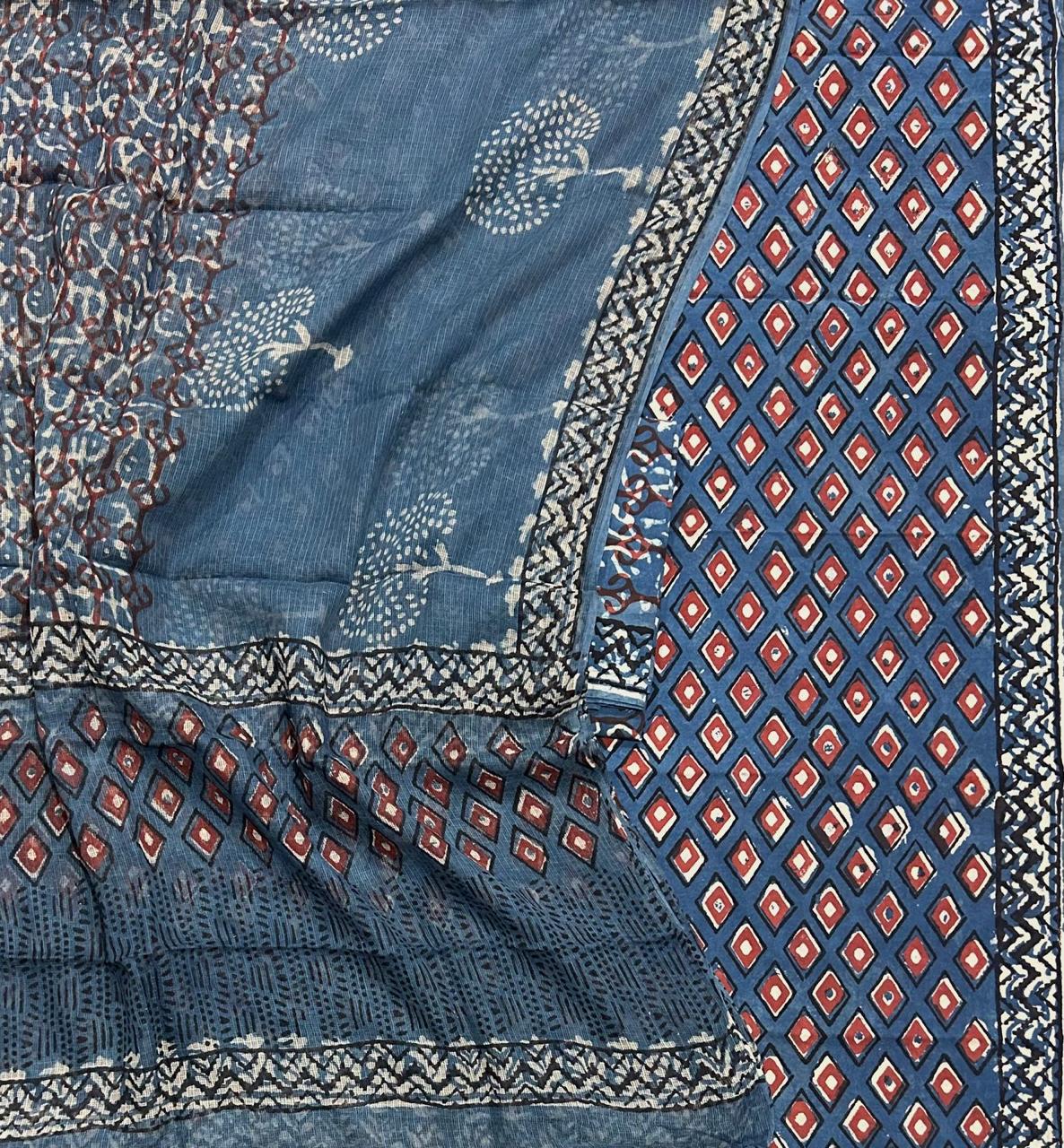 Beautiful Vanaspathi Ajrakh Pure cotton suit with Kota Doria dupatta