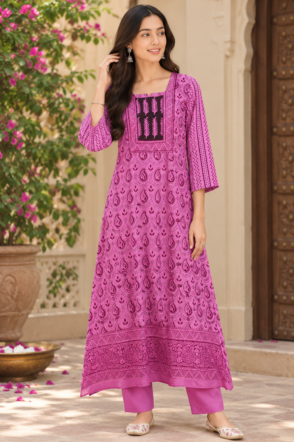 Beautiful Hand Block Printed Bagh cotton Kurta - Size 44