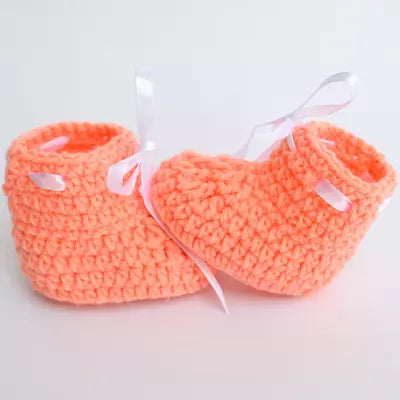 Set of 2 - Handmade Woolen Baby Booties set - Size 0 to 6 months