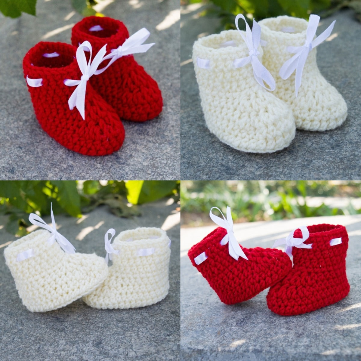 Set of 2 - Handmade Woolen Baby Booties set - Size 0 to 6 months