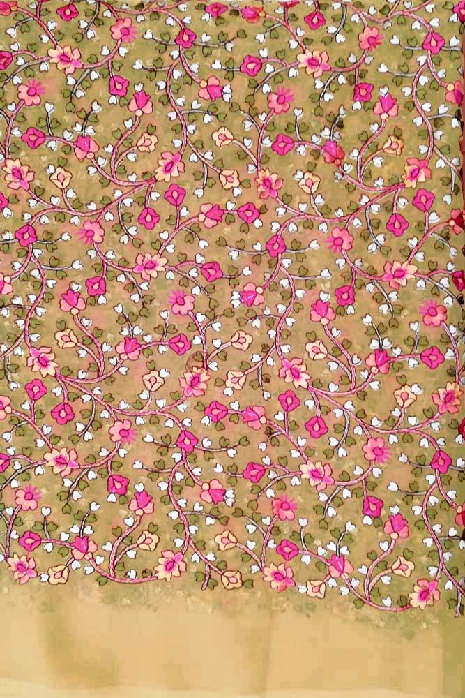 Georgette Kurta Fabric with embroidery