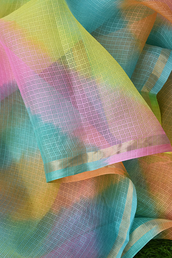 Leheriya Tie Dye Kota silk dupatta