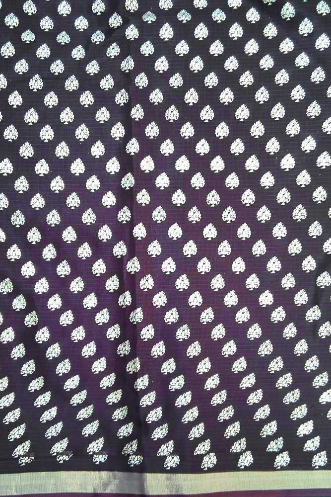 Gold Block printed Kota Silk Fabric