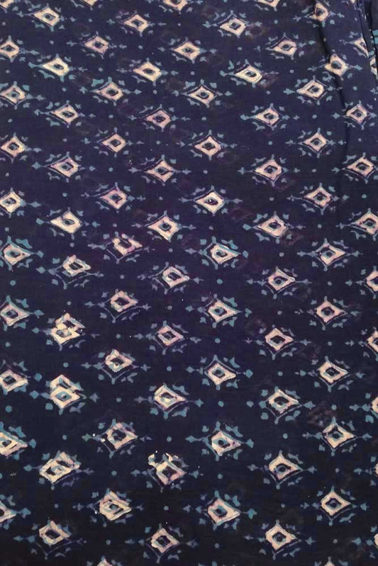 Rapid Hand Block Printed Chanderi Cotton Running Fabric