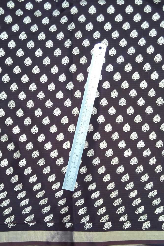 Gold Block printed Kota Silk Fabric