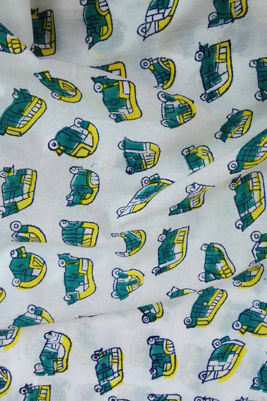 Block Printed Cotton Cut Fabric