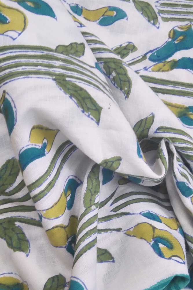 Hand Block Printed Running Cotton Fabric