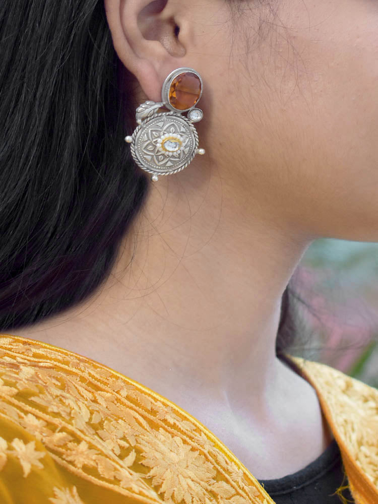 Elegant SLA earrings with Kundan