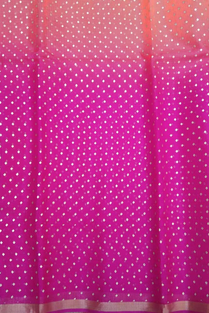 Gold Block printed Kota Silk Fabric