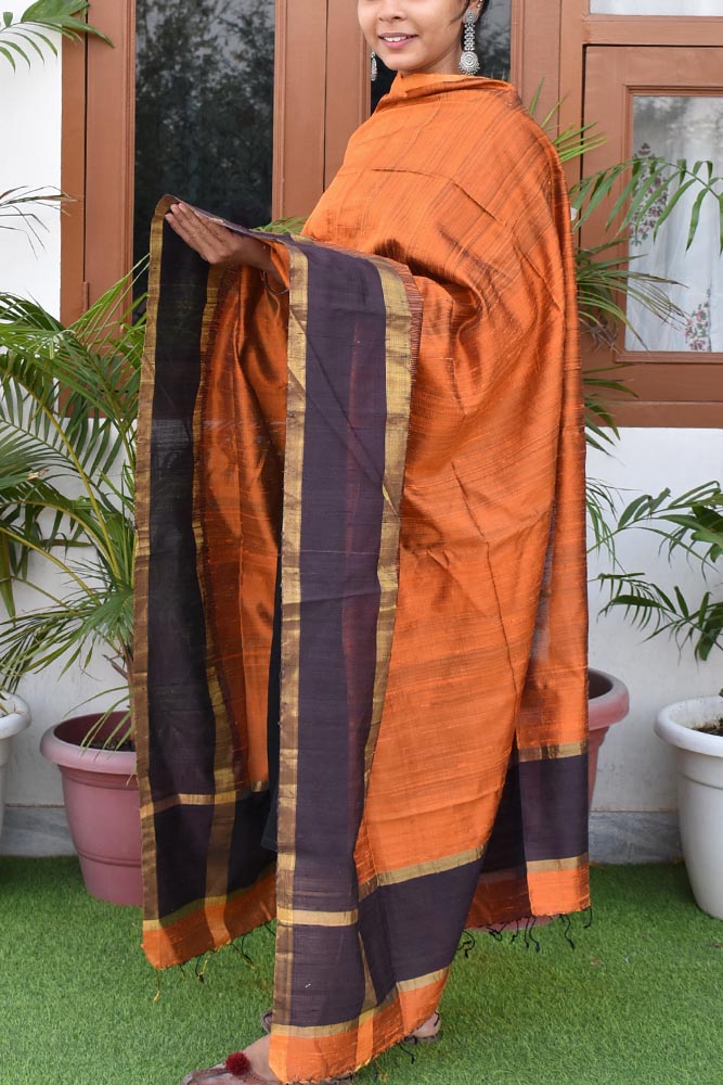 Gorgeous Woven Dupion Pure Silk Dupatta